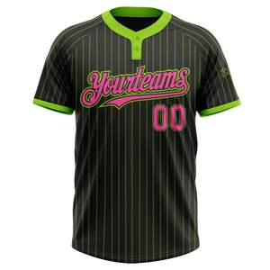 Maillot de softball unisexe personnalisé à transfert thermique, uniforme d'équipe, deux boutons, manches courtes, motif uni, séchage rapide - Product Image 6