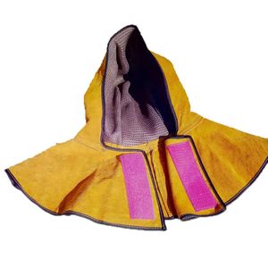 Masque de soudage jaune JNA GROUP avec bandes réfléchissantes roses, teinte auto-assombrissante, isolation thermique, protection intégrale du visage - Product Image 1