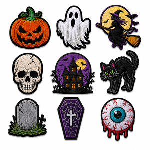Custom Halloween Patches | Embroidered Halloween Patches | <b>Iron</b> <b>On</b> Halloween Badges | Wholesale Custom Patches - Product Image 5