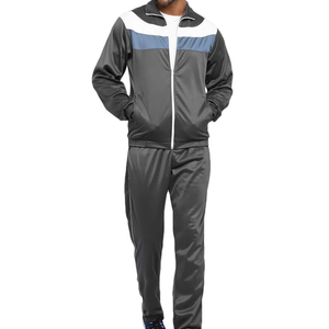 Conjunto Deportivo para Hombre en Gris con Bloques de Color, Pantalones Deportivos con Cierre de Media Cremallera y Bolsillos Laterales, Transpirable para Otoño - Product Image 3
