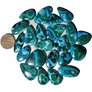 Top Qualité Naturel Chrysocolle Malachite Lisse Polonais Lâche Pierres Précieuses Cabochon Lot Pour La Guérison Bijoux - Product Image 2