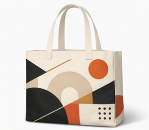Bolsa de Mano de Algodón con Patrón Geométrico, Ecológica, de Moda, Tamaño Mediano, para Uso Diario - Product Image 1
