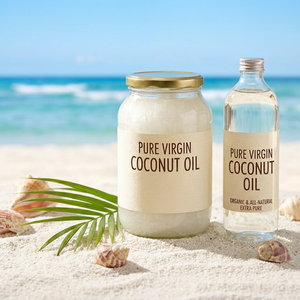 Aceite de Coco Virgen Puro de Grado Alimenticio, Prensado en Frío, Orgánico, Natural, Aceite Portador para Cocinar, Cuidado de la Piel, Cabello y Masajes - Product Image 2