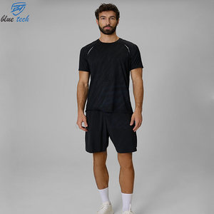 Wholesale Custom Plus Size Men's Solid <b>Washed</b> Front Fitness Clothing Set Gym Tank Top Athletic Shorts Breathable - Product Image 2