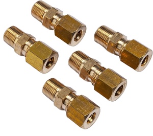 Adaptador de Compresión de Latón Personalizado de Alta Calidad, Macho/Hembra (AOL-108) SAE #   060102 - Product Image 1