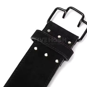 Ceinture de musculation en cuir robuste avec boucle à double ardillon pour la musculation en salle de sport - Product Image 4