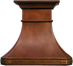 Hotte de cuisine rustique en cuivre faite à la main avec texture décorative, finition de haute qualité et système d'extraction d'air fiable - Product Image 5