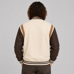 Veste universitaire pour hommes en gros, logo personnalisé, douce, confortable, décontractée, style baseball, streetwear, haute qualité - Product Image 6