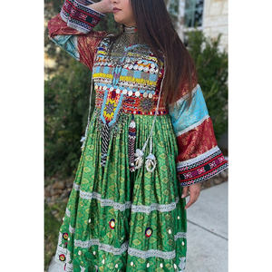 Vestido Afgano para Mujer, Vestido Largo de Inspiración Étnica con Patrones Tradicionales Clásicos y Material Suave y Transpirable - Product Image 6
