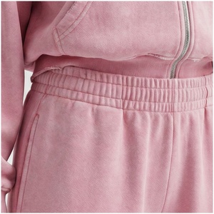 Women <b>Pink</b> Hooded Tracksuit Set 100% Cotton Midweight Fleece Full Zip <b>Sweatshirt</b> & Jogger Pants Casual Autumn Wear - Product Image 5