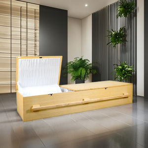 CKT209C02 Mango de ataúd de madera plegable de alta calidad Tapa plana lista para cremación ecológica Mejor precio Entrega rápida directamente - Product Image 4