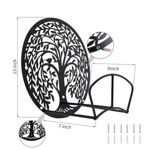 Decorative <b>Tree</b> of Life <b>Garden</b> Hose Holder Wall Mount Metal Hose Hanger Heavy Duty Outdoor Water Pipe Organizer Patio Lawn Rack - Product Image 5