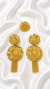 AWAIS HOUSE Women's Engagement Party Wedding Jewellery anniversary jewellery partywear jewellery <b>earring</b> 6gram gold plated - Product Image 3