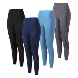 Ensemble 2 pièces taille haute pour femme : Leggings de sport extensibles 4 directions, compression unie, séchage rapide, pour entraînement, fitness et yoga, avec logo frontal - Product Image 1