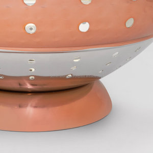 Kitchenware Accessory <b>Metal</b> <b>Colander</b> Antique Set of 3 <b>Colander</b> and Strainer Set of Three Countertop Custom Size Fruits Strainer - Product Image 5