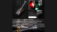 Lampe torche LED rechargeable 3-en-1 OCSHARK H28 RGB 10W, charge USB, lampe tactique, corps en aluminium, pour la chasse et les activités de plein air