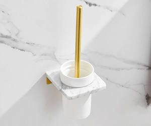Ensemble d'accessoires de salle de bain mural 6 pièces en acier inoxydable de luxe, finition brossée, avec double porte-serviettes et étagères de rangement - Product Image 3