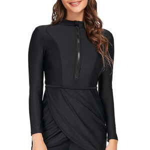 Maillot de bain musulman personnalisé pour femme, burkini modeste à couvrance intégrale, ensemble 2 pièces imprimé, séchage rapide, coupe haute islamique - Product Image 2