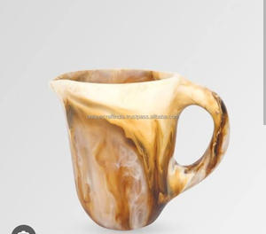 Pichet en résine fait main à motif de Noël classique, écologique, 500 ml/1 L, pour boissons, thé, jus, eau, restaurant/café/usage domestique - Product Image 5