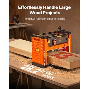 Potente Pialla per Legno da Banco con Motore da 1800W e 23500 RPM, Doppia Lama, Larghezza 13 Pollici, Piano di Lavoro Spesso - Product Image 5