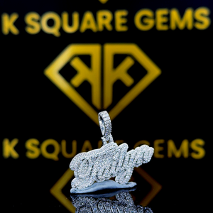 Pendentif personnalisé en lettres et chiffres pour enfants, porte-bonheur pour bébé, bijoux hip-hop en moissanite VVS, argent sterling plaqué platine, cadeau - Product Image 5