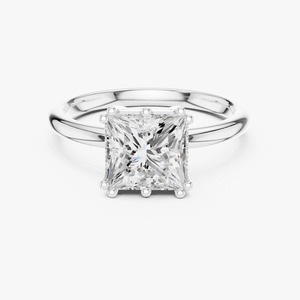 Anillo de Compromiso Solitario con Diamante Cultivado en Laboratorio de Corte Princesa de 1.75 Ct, Oro Amarillo de 9K, Joyería OEM al por Mayor - Product Image 1