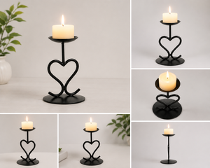 <b>Black</b> Heart Metal Tealight <b>Candle</b> Holder – Romantic Tabletop Home Decor Iron <b>Candle</b> Stand Handmade Best Quality - Product Image 3