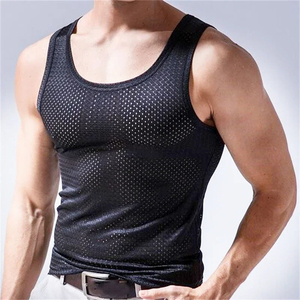 Custom Logo <b>Men</b> tank tops Outer Wear Quick-Drying Mesh Breathable Sleeveless <b>T</b>-<b>Shirts</b> Summer <b>Cool</b> Vest Beach Travel Tanks - Product Image 1