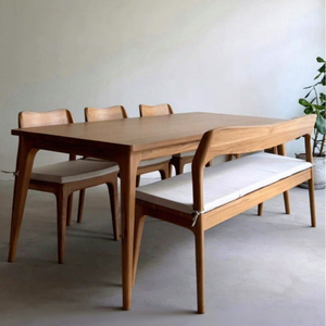 Ensemble de salle à manger d'extérieur de luxe 6 places, table et chaises en teck, résistant aux intempéries, mobilier en bois massif du Vietnam pour les centres de villégiature - Product Image 3