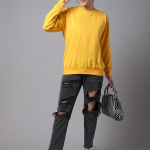 Sweat-shirts unis personnalisés à col rond, manches longues, séchage rapide, en polaire épaisse, pour femme - Product Image 5
