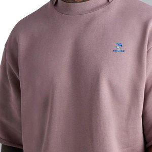 T-shirt décontracté surdimensionné personnalisé de qualité supérieure, motif lettres, en coton peigné 100% respirant, col rond, tissu GSM optimal - Product Image 2