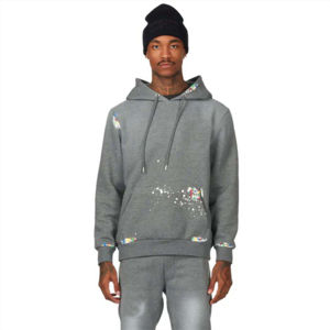 Survêtements décontractés pour hommes, style vintage, coupe évasée, délavés à l'acide, confortables, respirants, grandes tailles, à capuche, personnalisables, look moderne - Product Image 1