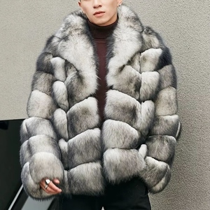 Custom Logo <b>Mens</b> Faux Fur <b>Coat</b> Private Label Luxury Winter Mink Fur Overcoat <b>Long</b> Style - Product Image 1