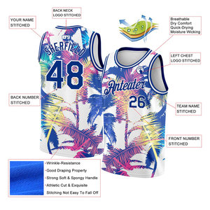 Camiseta de Baloncesto Sublimada Personalizada, Azul Claro y Rosa, Diseño Floral con Bandera Animal, Unisex para Adultos, Transpirable y que Absorbe la Humedad - Product Image 5