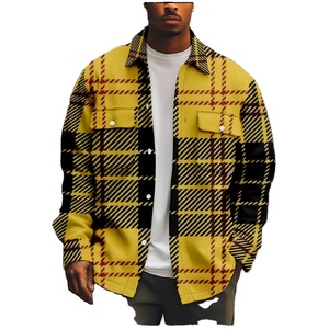 Veste en laine décontractée pour homme de style vintage américain, col montant, tendance hivernale, poches cargo, streetwear, chasse, haute rue - Product Image 2