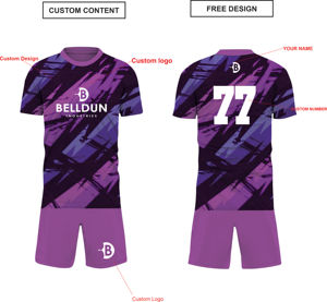 Conjunto Deportivo Clásico Morado para Hombre, Jersey Corto 100% Poliéster, Nueva Llegada, Uniformes de Fútbol - Product Image 6