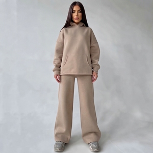 Survêtement ample pour femme en molleton 100% coton 500 g/m², style streetwear respirant et décontracté - Product Image 2