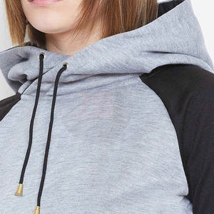 เสื้อฮู้ดแขนแร็กแลนสีเทา-ดำ แบบยูนิเซ็กซ์ สวมใส่สบาย ทรงปกติ เหมาะสำหรับฤดูใบไม้ร่วง - Product Image 4