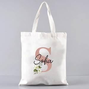 ถุงผ้าแคนวาสลายตัวอักษรขนาดเล็ก EcoDari พร้อมหูหิ้วสำหรับงานปาร์ตี้และกีฬา  รับทำโลโก้ตามสั่งสำหรับของชำร่วยงานแต่งงาน - Product Image 1