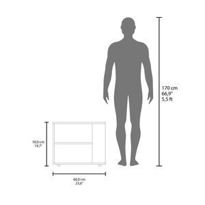 19.7-Inch High Side <b>Table</b> <b>Black</b> End <b>Table</b> and <b>Sofa</b> <b>Table</b> with Two Shelves for Garden Console Use - Product Image 4