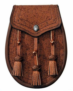 Sporran en cuir sur mesure unisexe pour adulte, accessoire de kilt écossais formel avec pompons décoratifs - Product Image 4