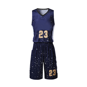 Conjunto de Uniforme de Baloncesto Sublimado Personalizado, Blanco y Azul, Cuello en V, Sin Mangas, Absorbente de Humedad, con el Número 42 - Product Image 4
