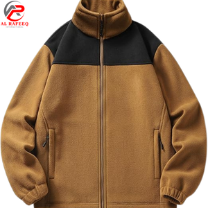 Chaqueta de lana polar personalizada para hombre, con cremallera, diseño de bloques de color, para exteriores, talla grande, con logotipo personalizado. - Product Image 1