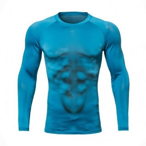 OEM Men <b>Long</b> <b>Sleeve</b> Rashguard Compression Shirt Quick Dry Spandex/Polyester Fabric UPF50+ MMA BJJ Gym Training <b>Base</b> <b>Layer</b> - Product Image 1