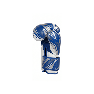 ASKAR Blue White PU Boxing Gloves <b>Velcro</b> Closure Adjustable Wrist <b>Strap</b> For Adults - Product Image 3