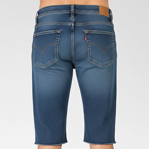 Shorts en jean streetwear 100 % coton de haute qualité, prix abordable, bleu clair délavé, shorts en jean tendance pour hommes - Product Image 6