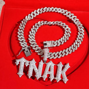 Pendentif Lettre Luxe Moissanite VVS Starspire Jewels, Bijoux Hip-Hop Glacés, Argent Sterling 925 Plaqué Argent, Cadeau Personnalisable - Product Image 3