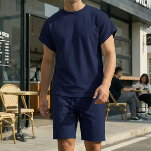 Conjunto de Camisa y Pantalones Cortos de Color Sólido para Hombre, Trajes de Verano, Moda Urbana y Casual, Traje de Manga Corta para Hombre, Conjunto de Dos Piezas - Product Image 4