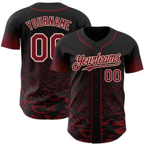 Camiseta de Béisbol en Oferta, 100% Poliéster, Transpirable, de Secado Rápido, con Botones, Logotipo Personalizado, Impresión Serigrafiada, Ropa de Equipo al por Mayor - Product Image 1