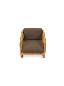 Sillón Moderno Tapizado con Patas de Madera, Cubierta de Tela, Diseño Minimalista para Sala de Estar, Muebles para el Hogar - Product Image 3